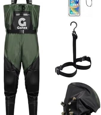 Gonex Chest Waders for Men Women Waterproof 2-Ply PVC Waders for Fishing Duck Hunting with Boot Hanger